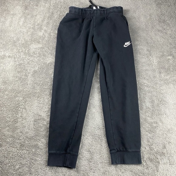 Nike Fleece Jogger Sweatpants Womens Large Black Logo - Picture 1 of 15